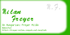 milan freyer business card