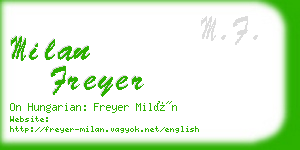 milan freyer business card